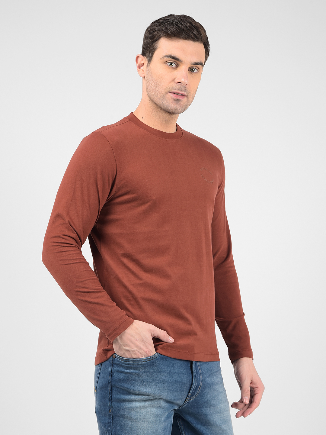 Numero Uno Men Solid Brown T-Shirt
